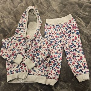 Juicy by Juicy Couture girls leopard print hoodie & sweatpants set 18 months